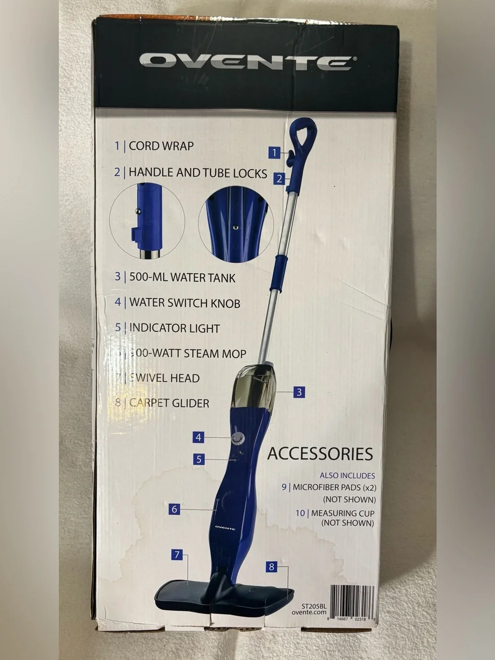Handheld Blue Electric Floor Cleaner - Corded Steam Scrubber